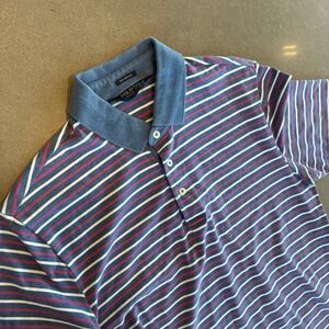Polo Ralph Lauren Performance Shirt Mens Medium Blue Striped Classic Fit Golf